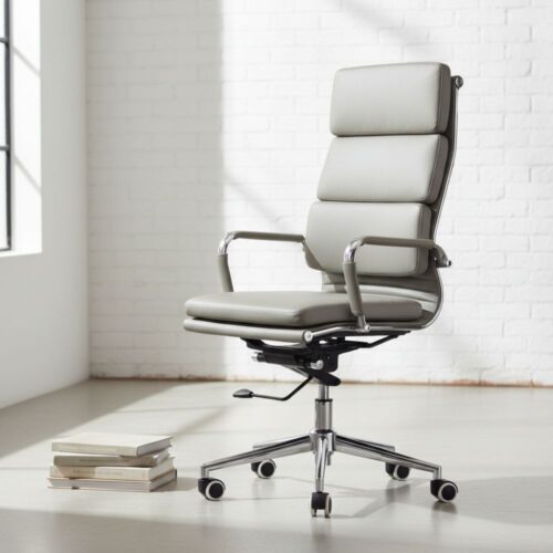 Classic Cushion Pleather Chair