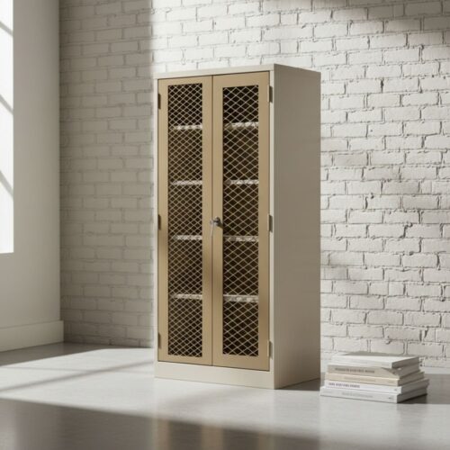 Stationery Cupboard with Mesh Doors